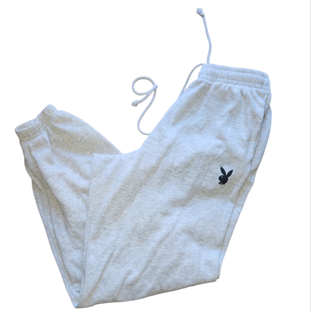 PacSun Light Gray Joggers with Black Logo